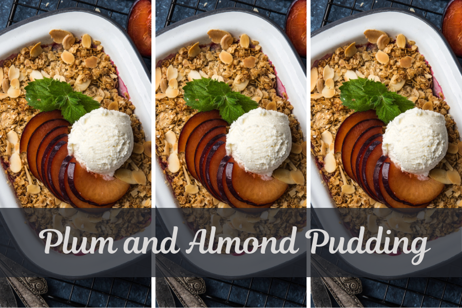 plum and almond pudding